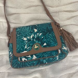 NWOT Isaac Mizrahi palm floral crossbody purse
